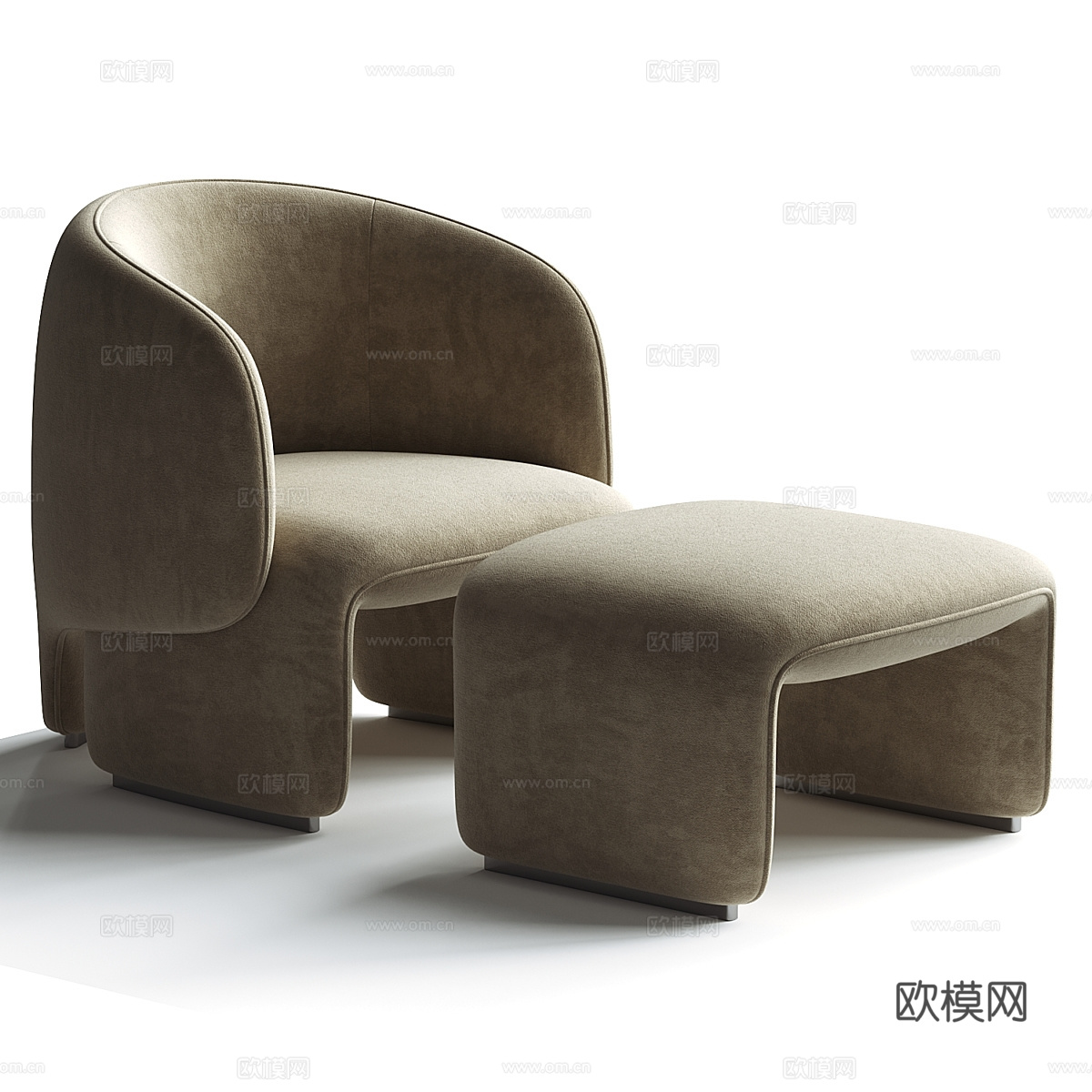 现代意式极简休闲椅3d模型