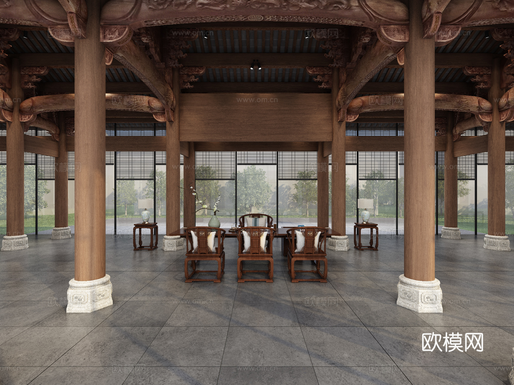 中式家具展厅3d模型