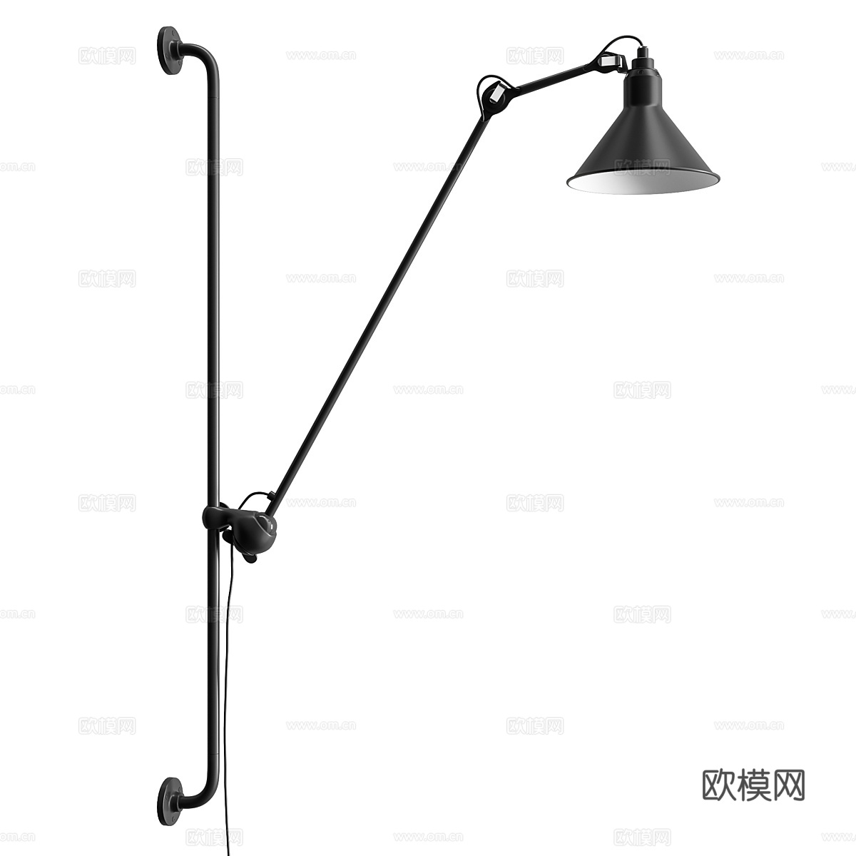 现代极简金属壁灯3d模型