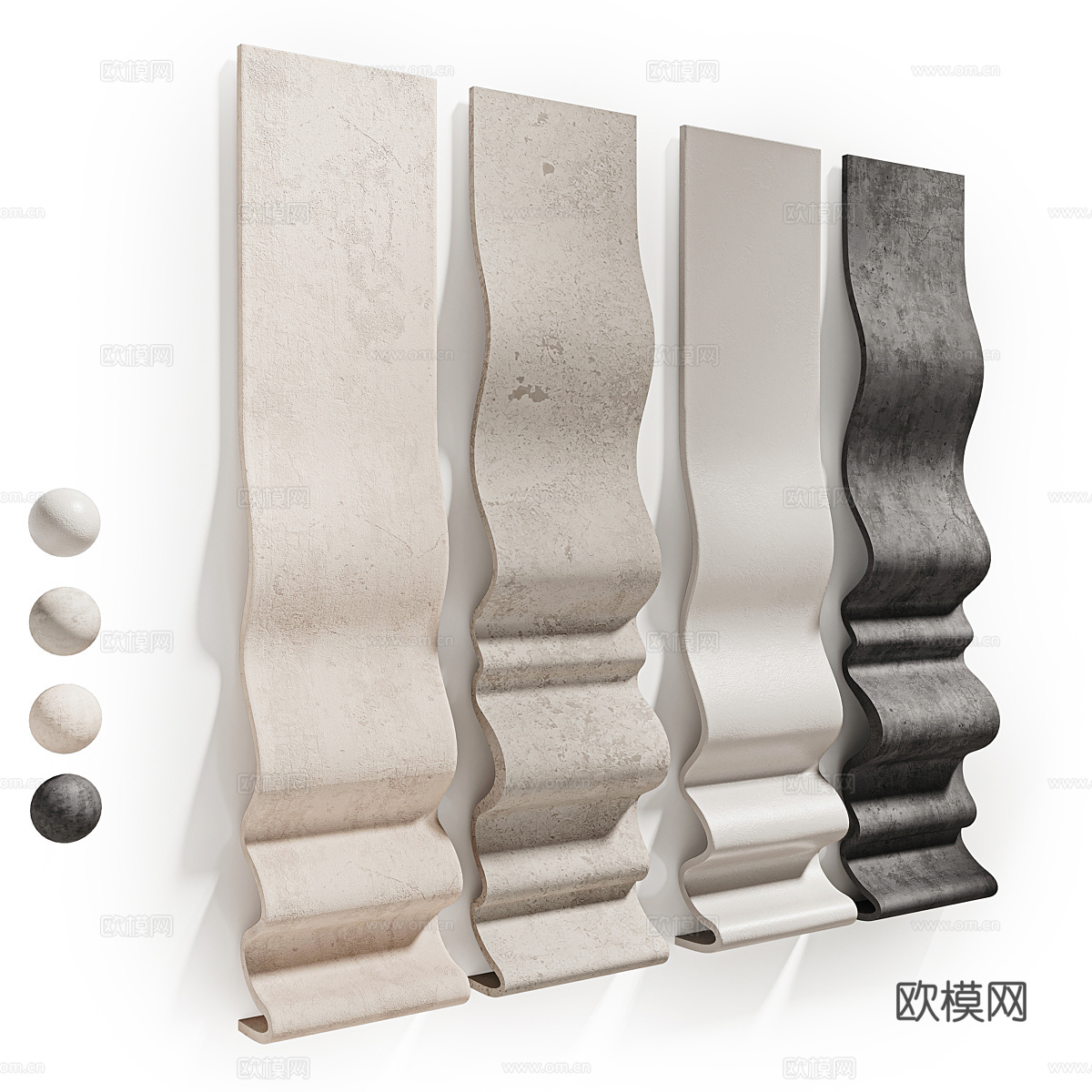 新中式侘寂墙饰挂件3d模型-Pic-1