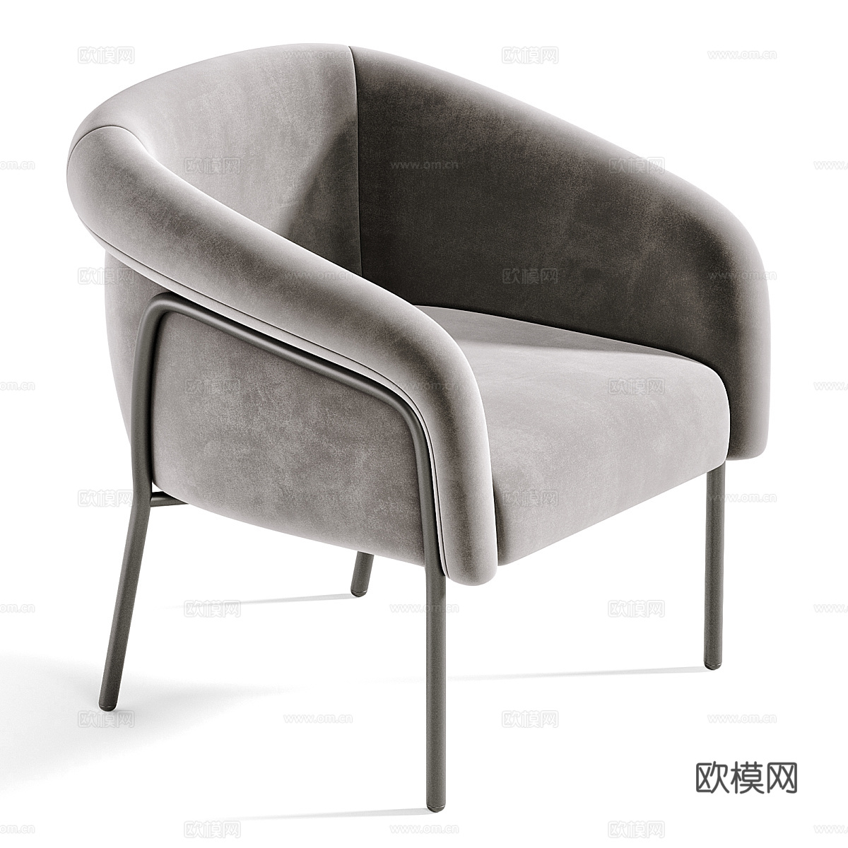 现代意式极简 Kensol 扶手椅3d模型