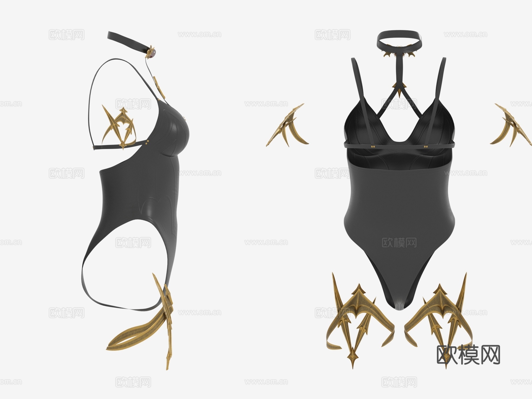奇幻服饰 吊带连身衣 胸衣 女性服装 女装3d模型