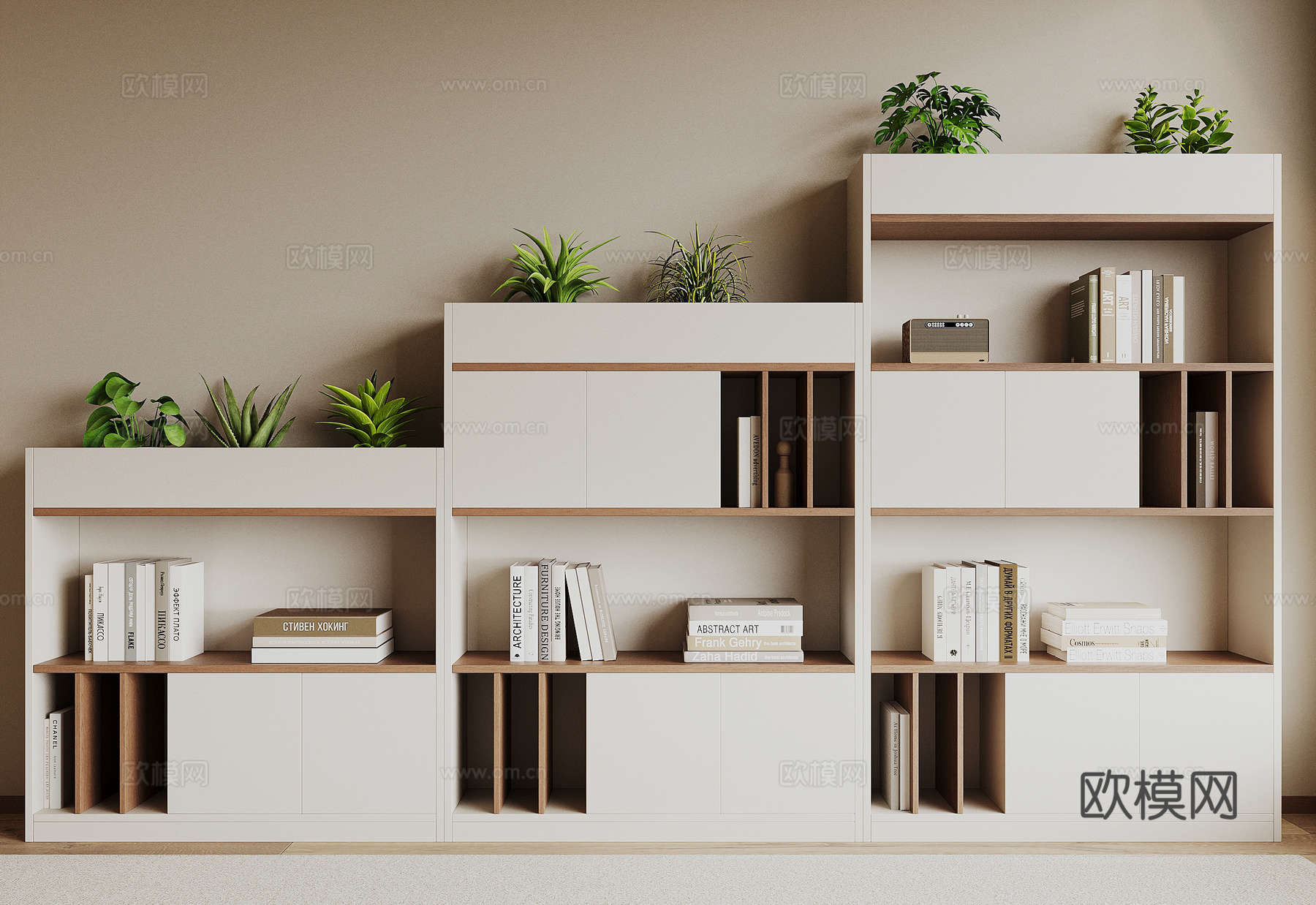 现代文件柜su模型下载（渲染图1）