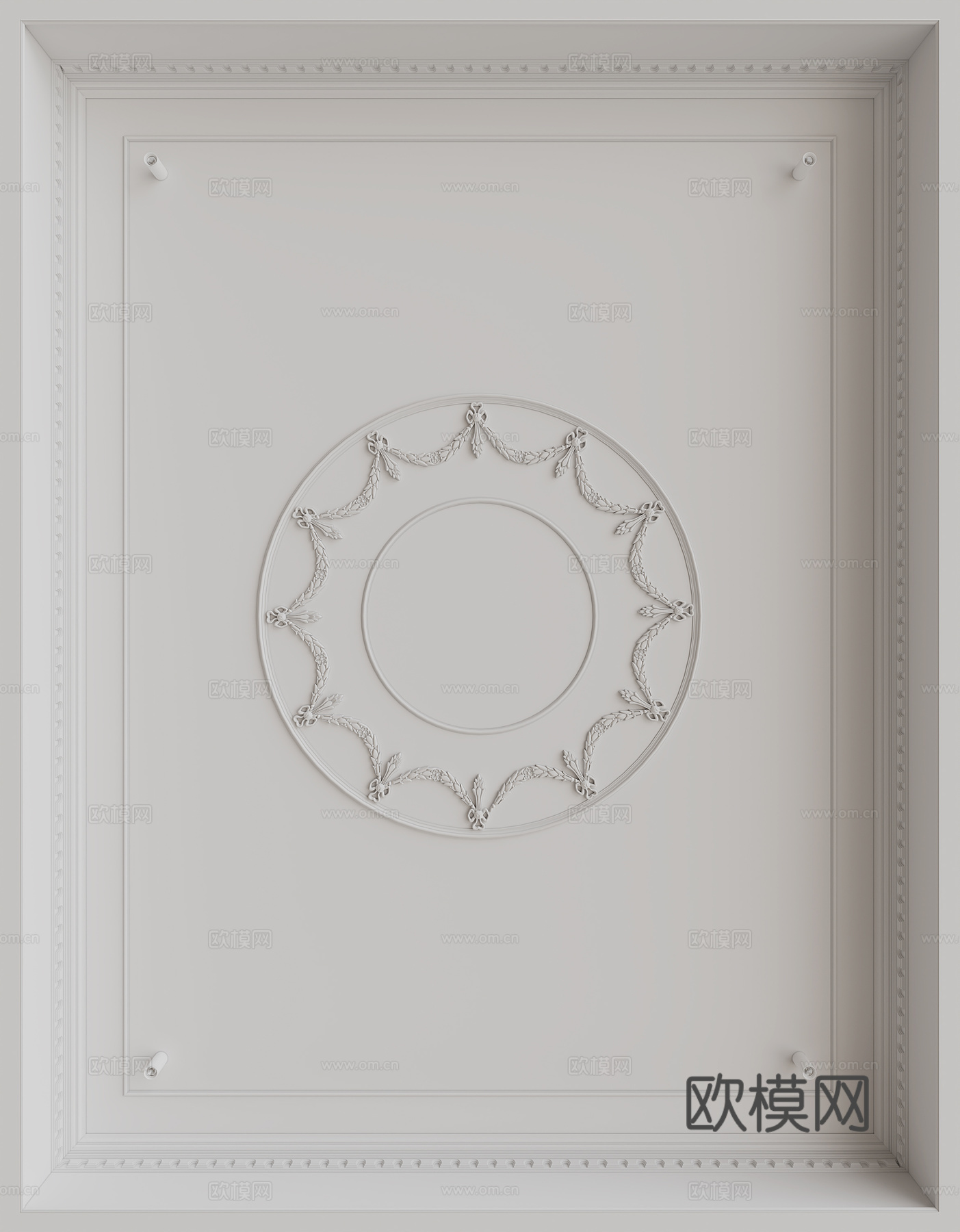 法式雕花灯盘su模型