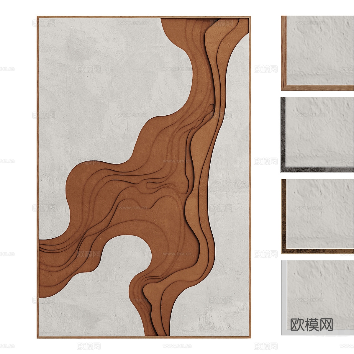 新中式装饰画 挂画3d模型