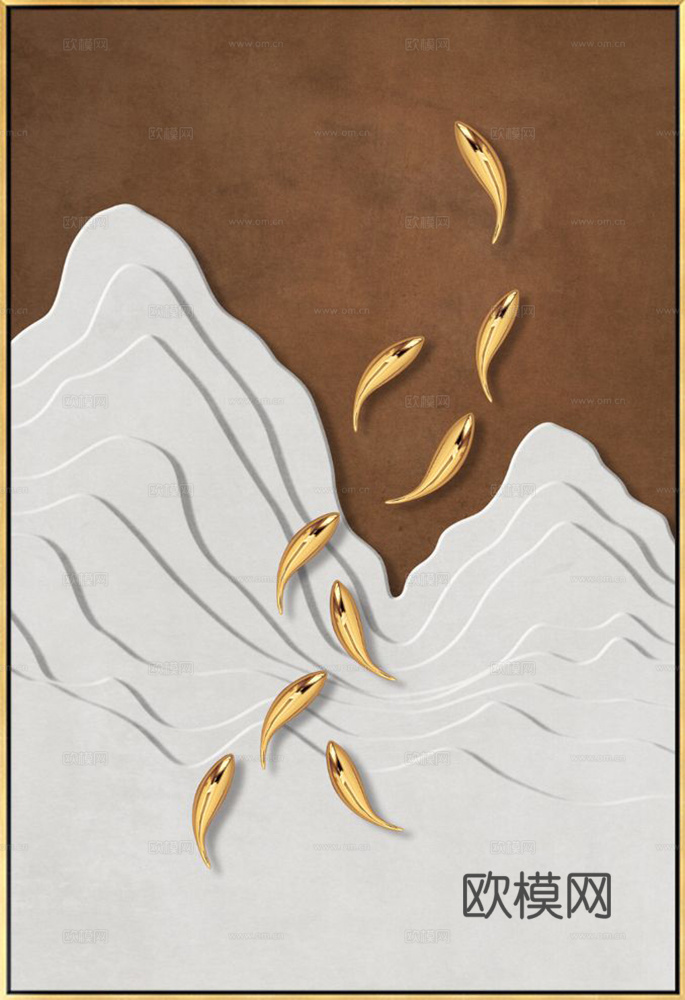 立体几何挂画 现代轻奢挂画   简约抽象装饰画  纹理挂画