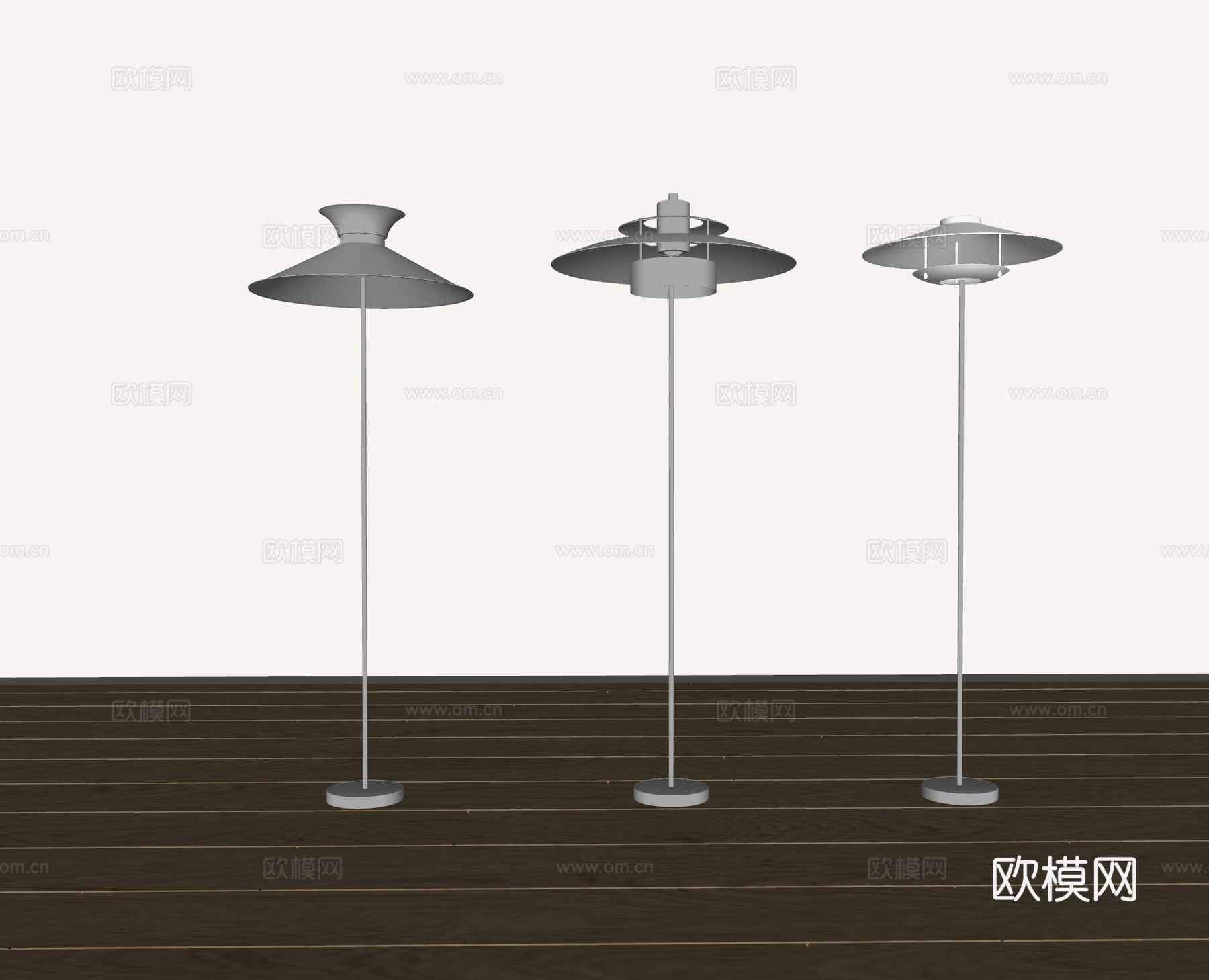 现代中古落地灯 极简落地灯 意式落地灯 艺术落地灯 奶油风落su模型
