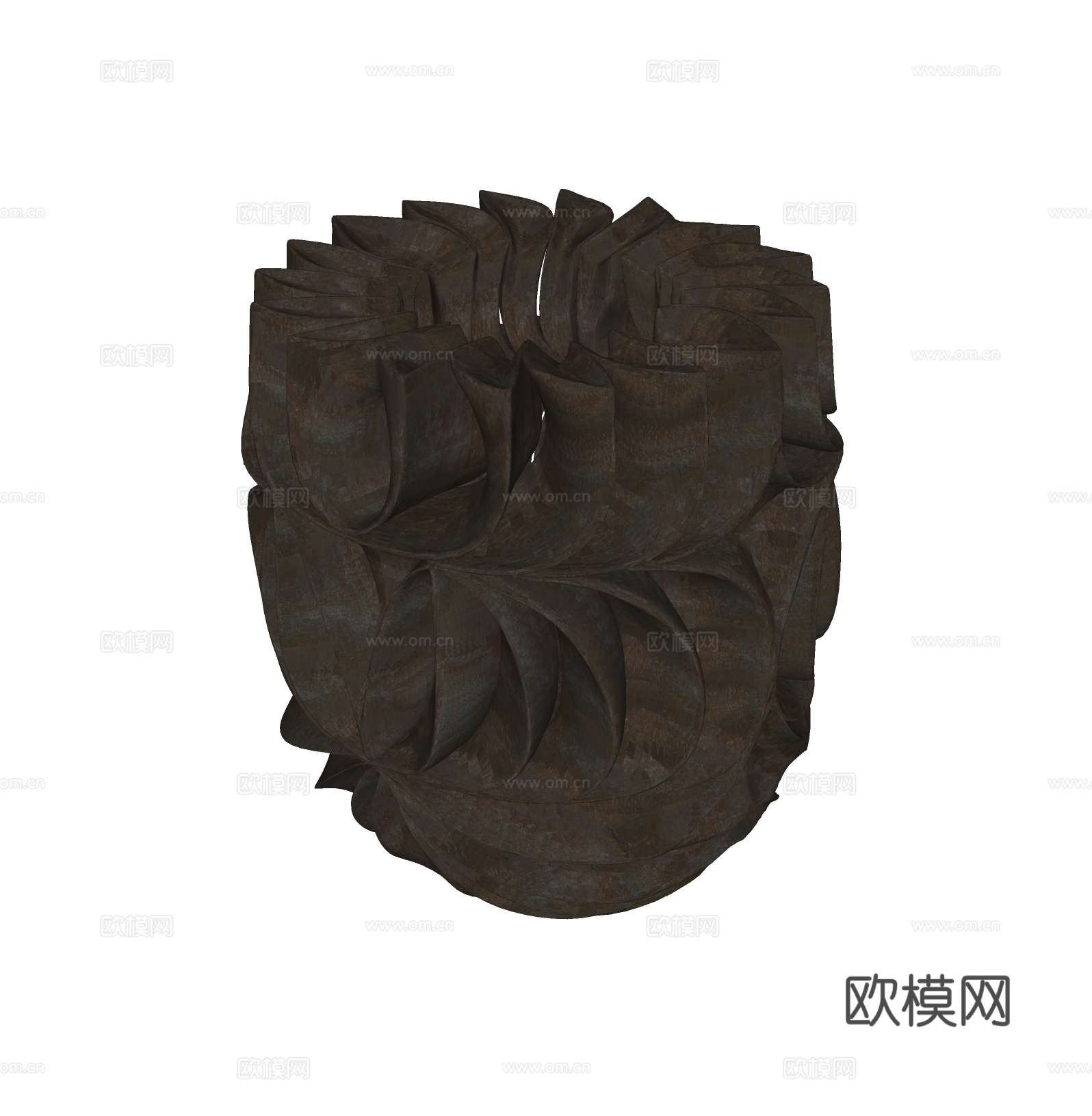 现代金属抽象雕塑摆件su模型
