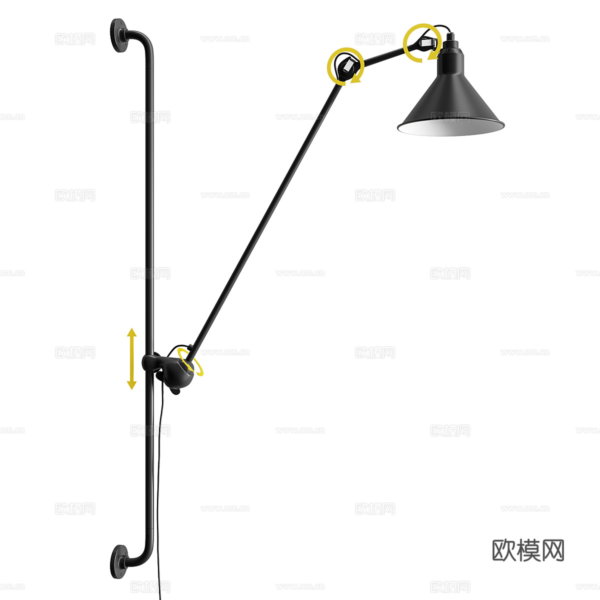 现代极简金属壁灯3d模型