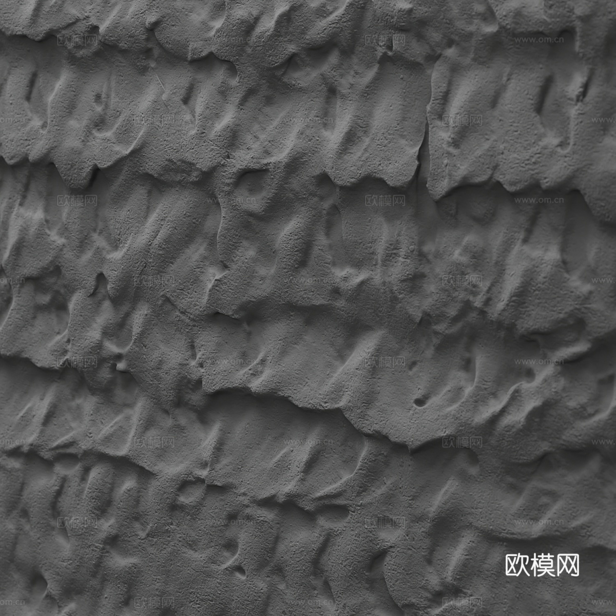 现代石膏肌理墙3d模型