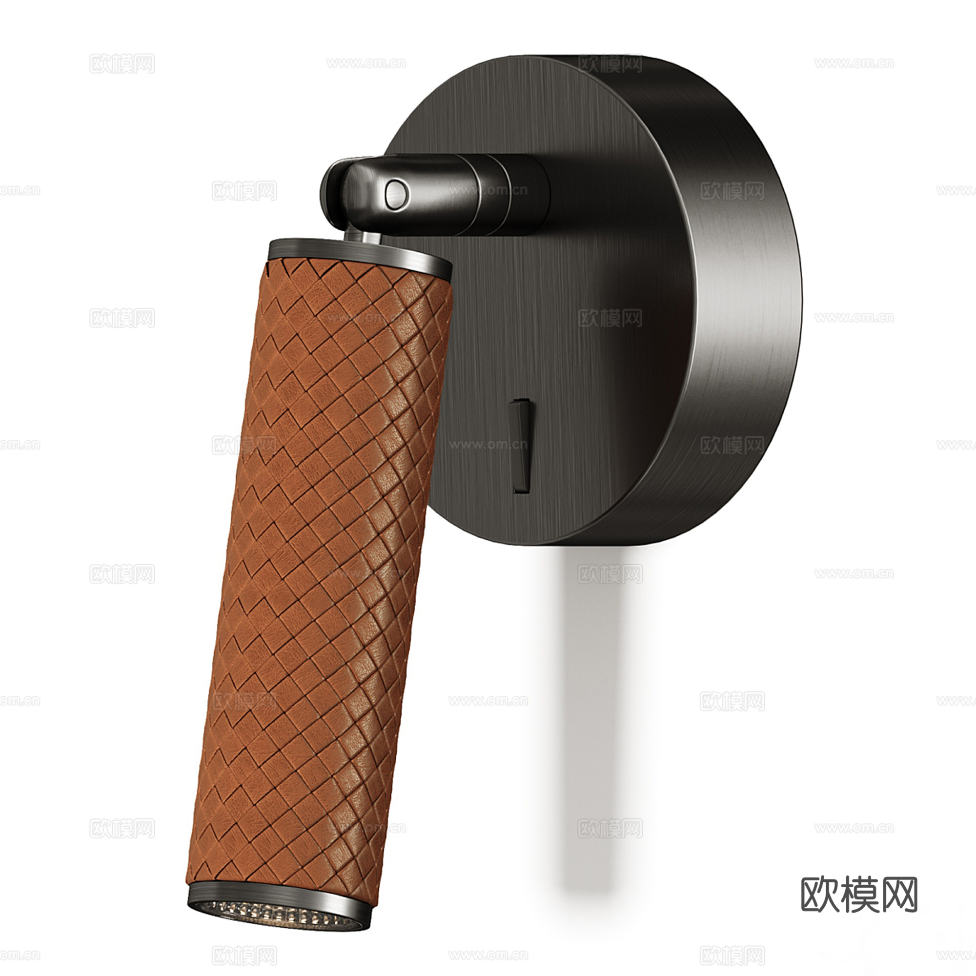 现代轻奢皮质阅读灯 壁灯su模型