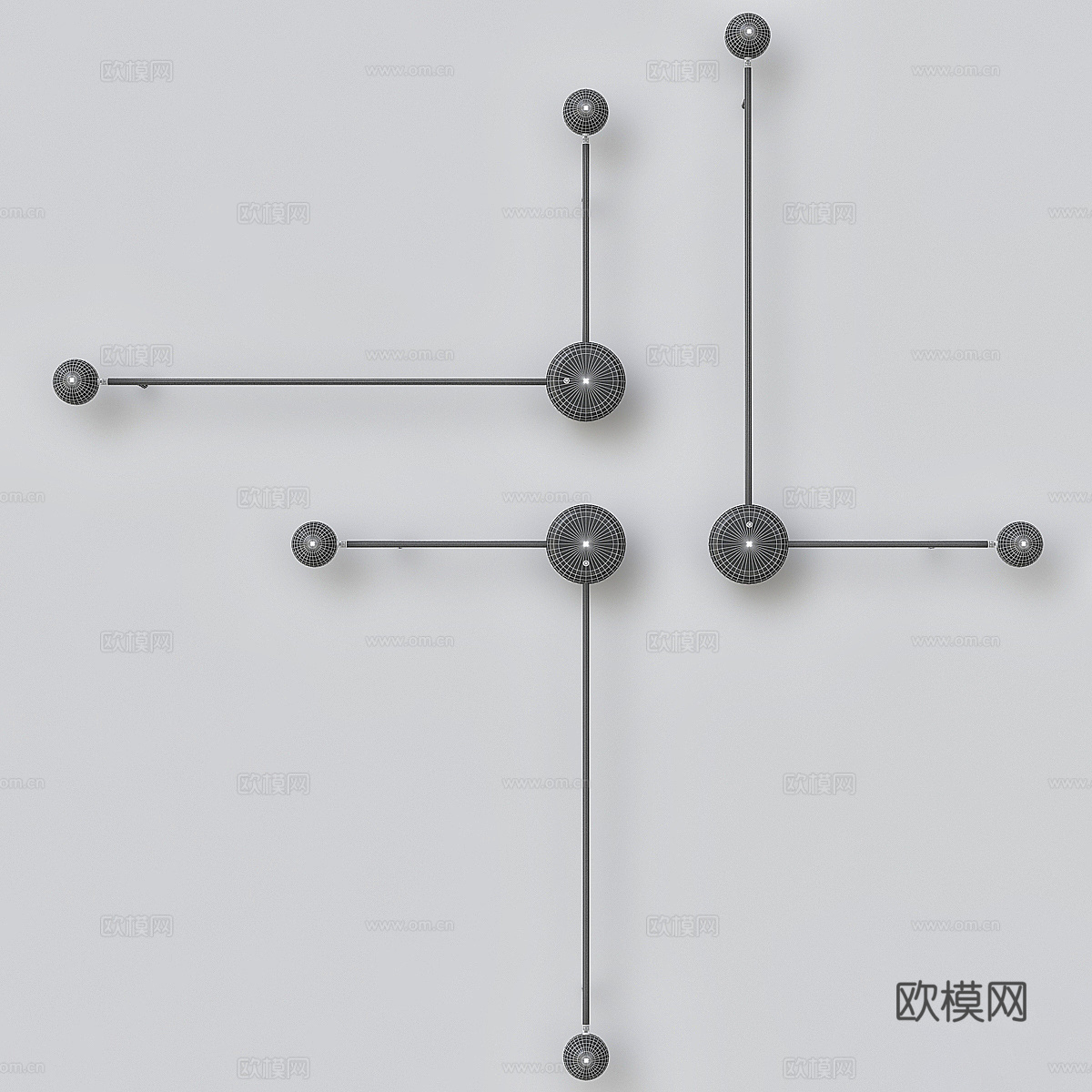 现代极简装饰壁灯3d模型