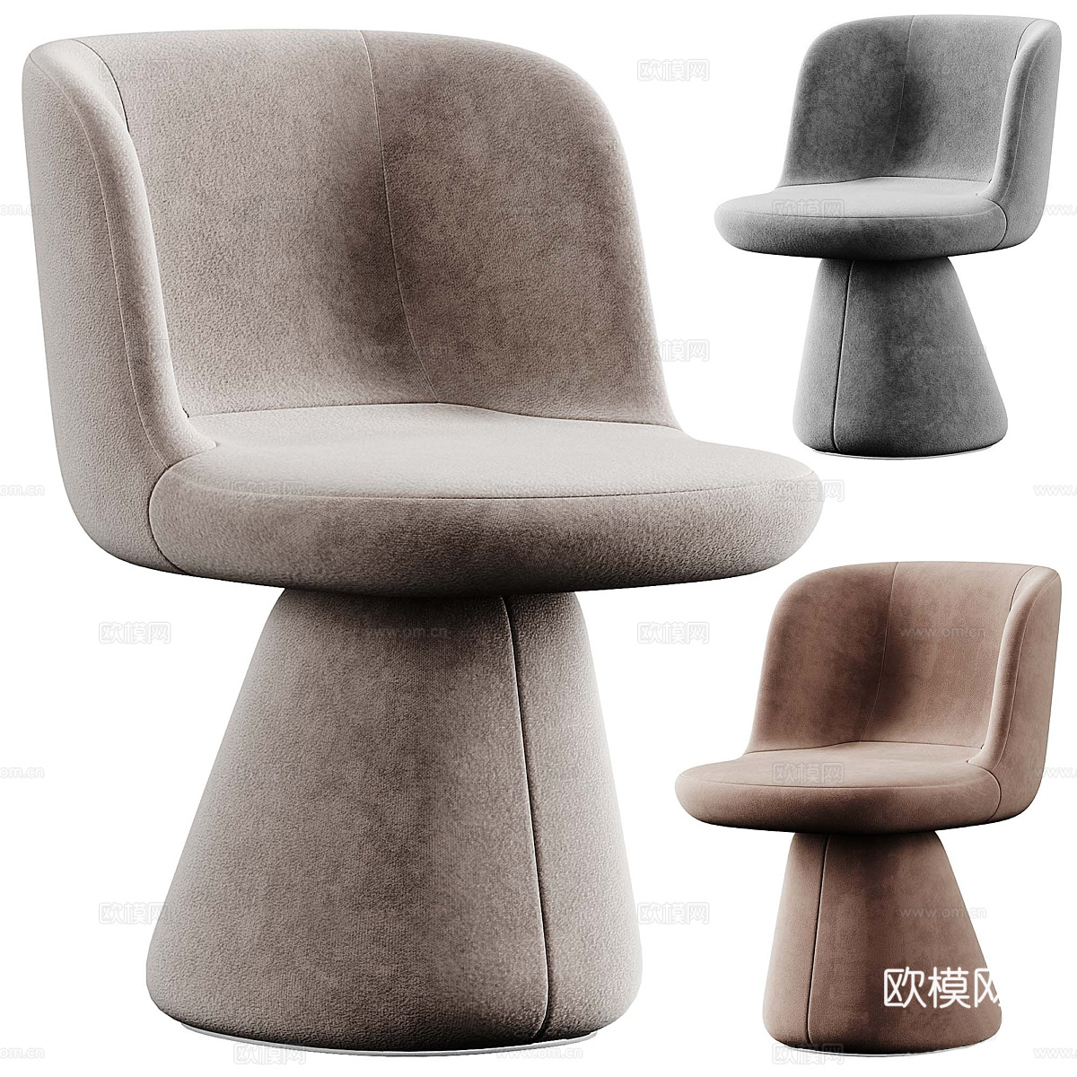 现代奶油风 Bebitalia Flair 椅子3d模型