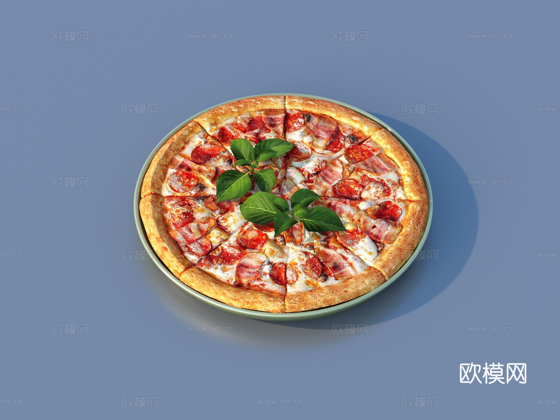 披萨 火腿披萨 pizza3d模型