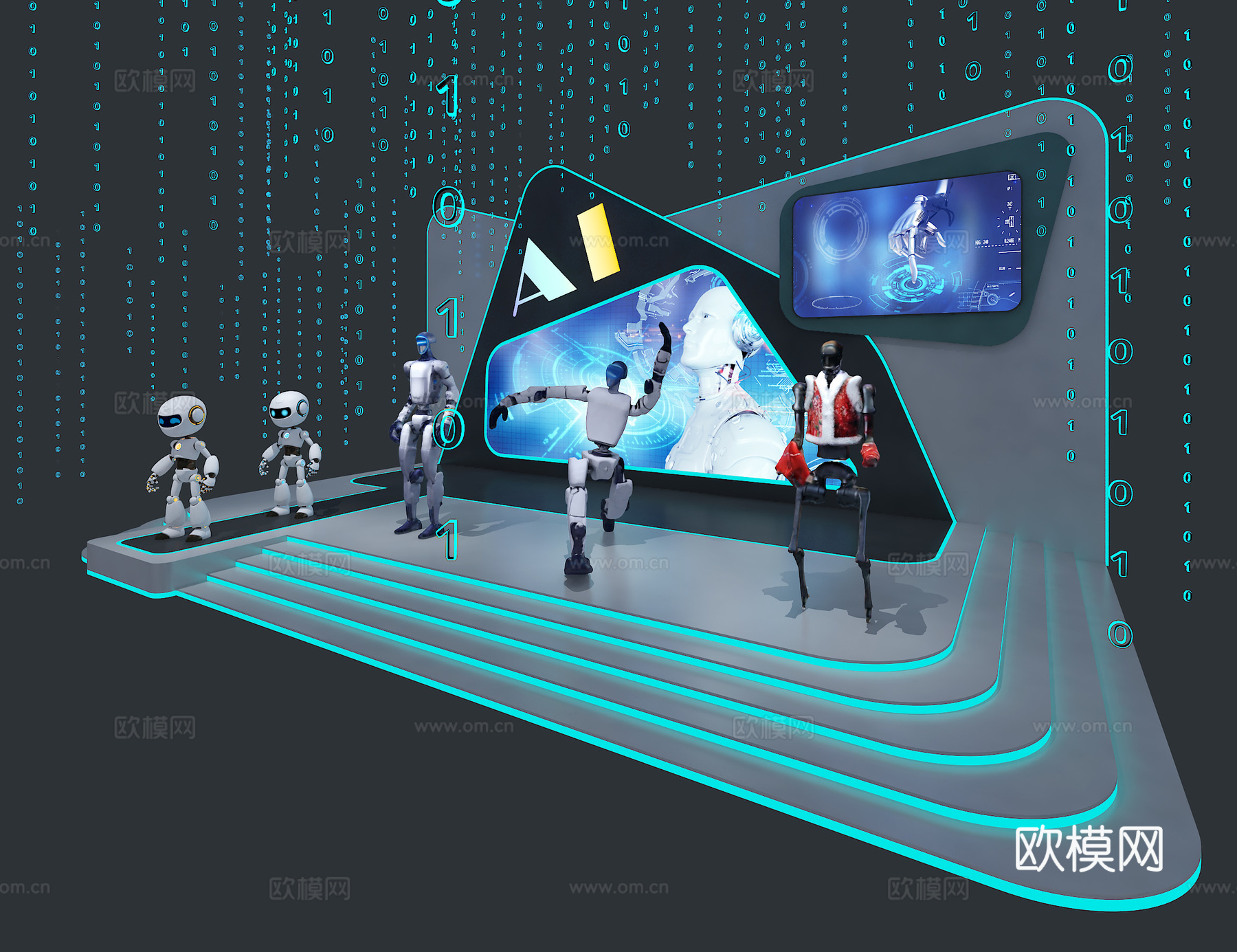 机器人展台3d模型