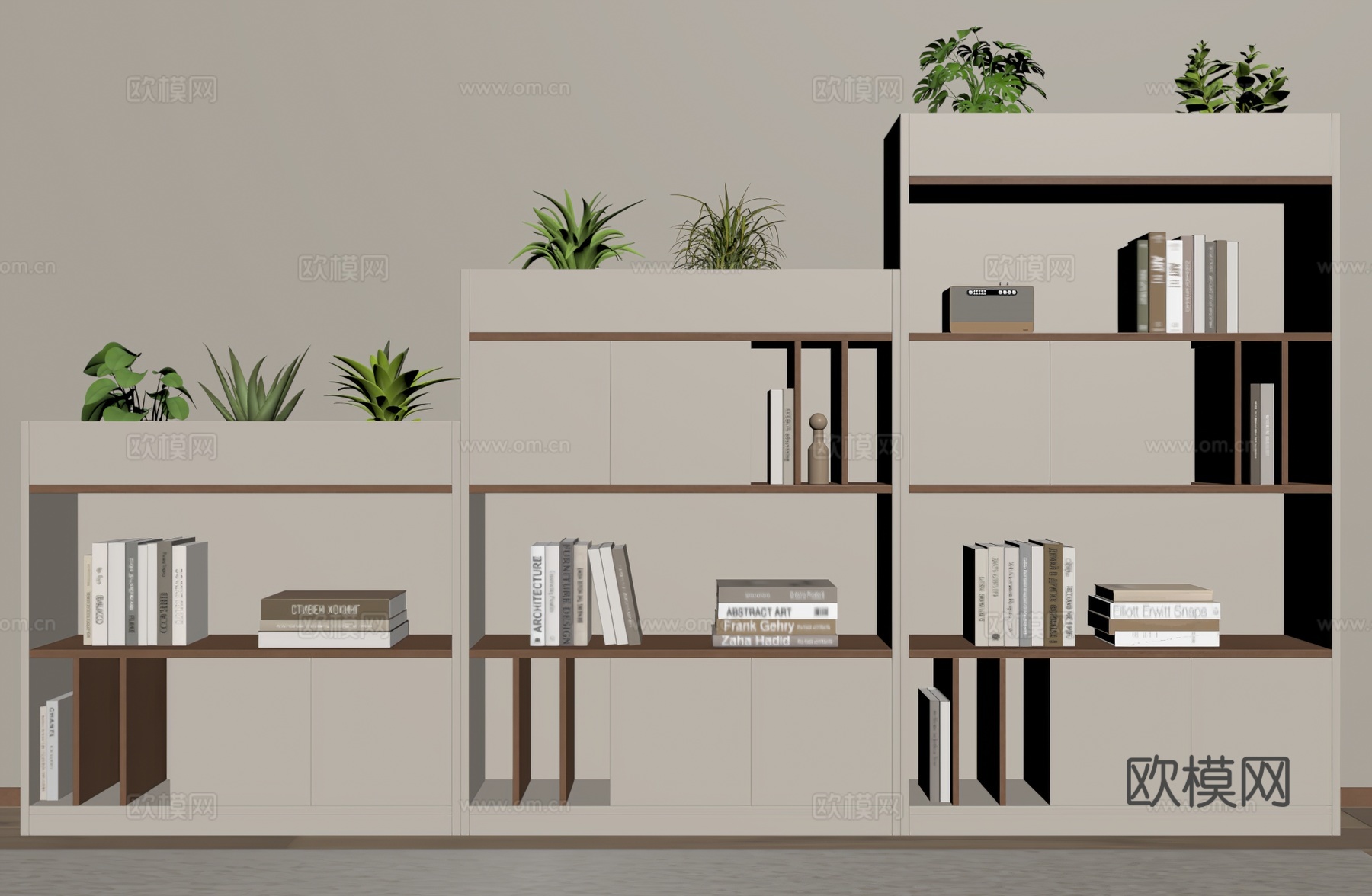 现代文件柜su模型下载（渲染图2）