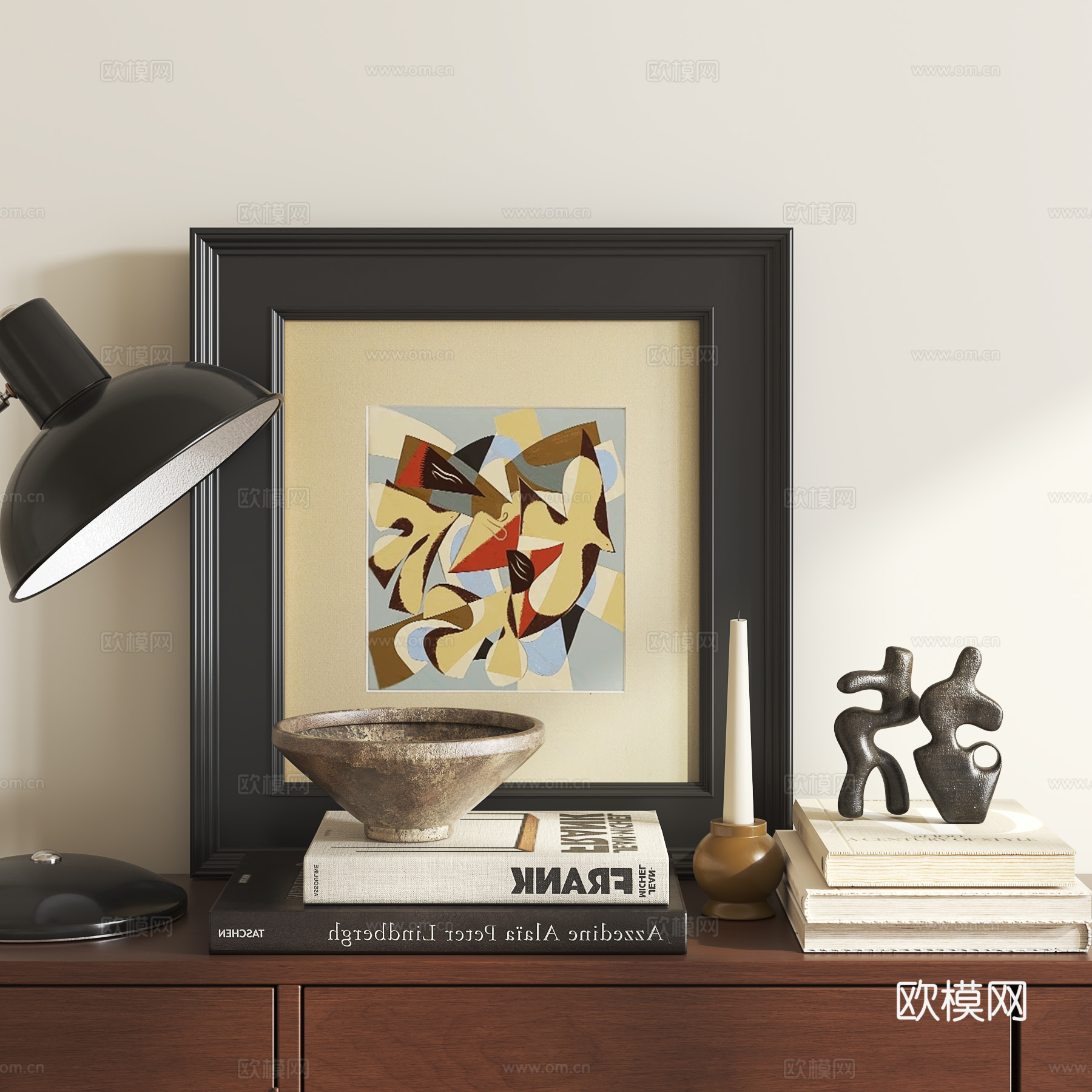 现代中古摆件su模型