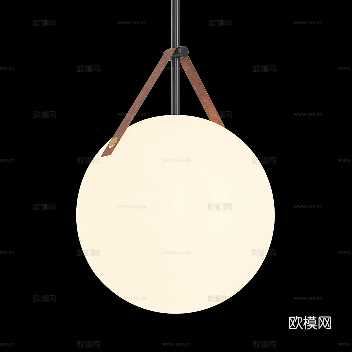 现代意式极简球形玻璃小吊灯3d模型