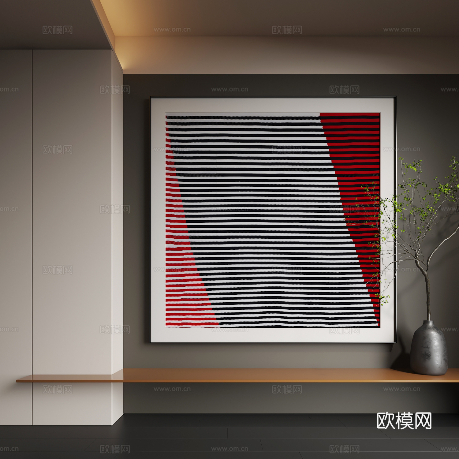 现代抽象挂画  现代侘寂装饰画  现代轻奢挂画  现代意式3d模型