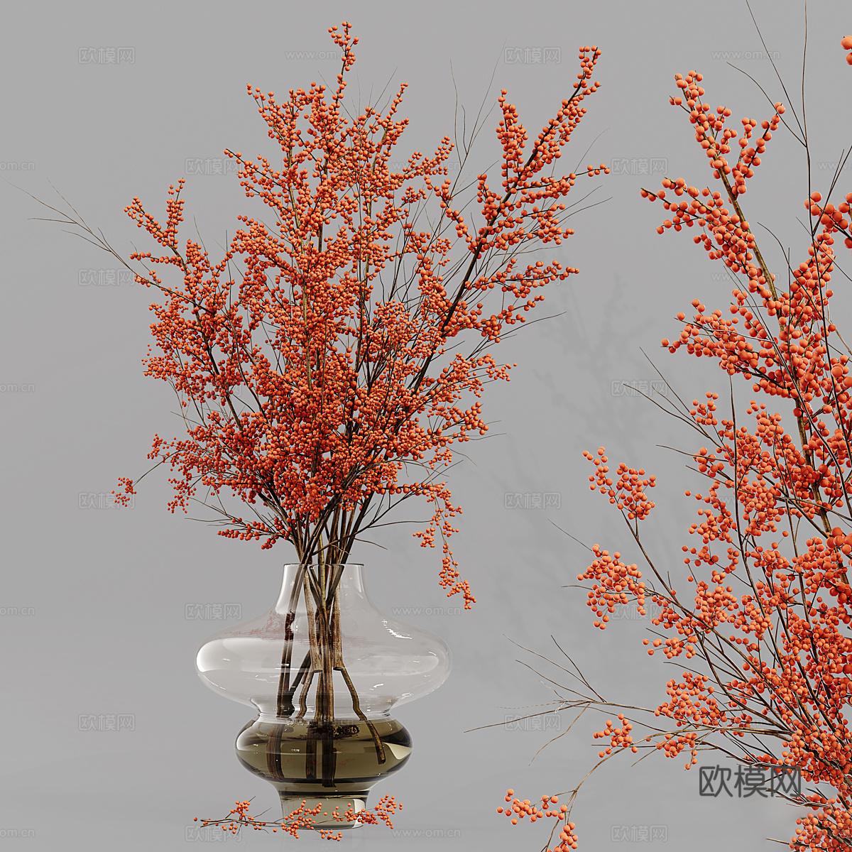 新中式花瓶花艺3d模型