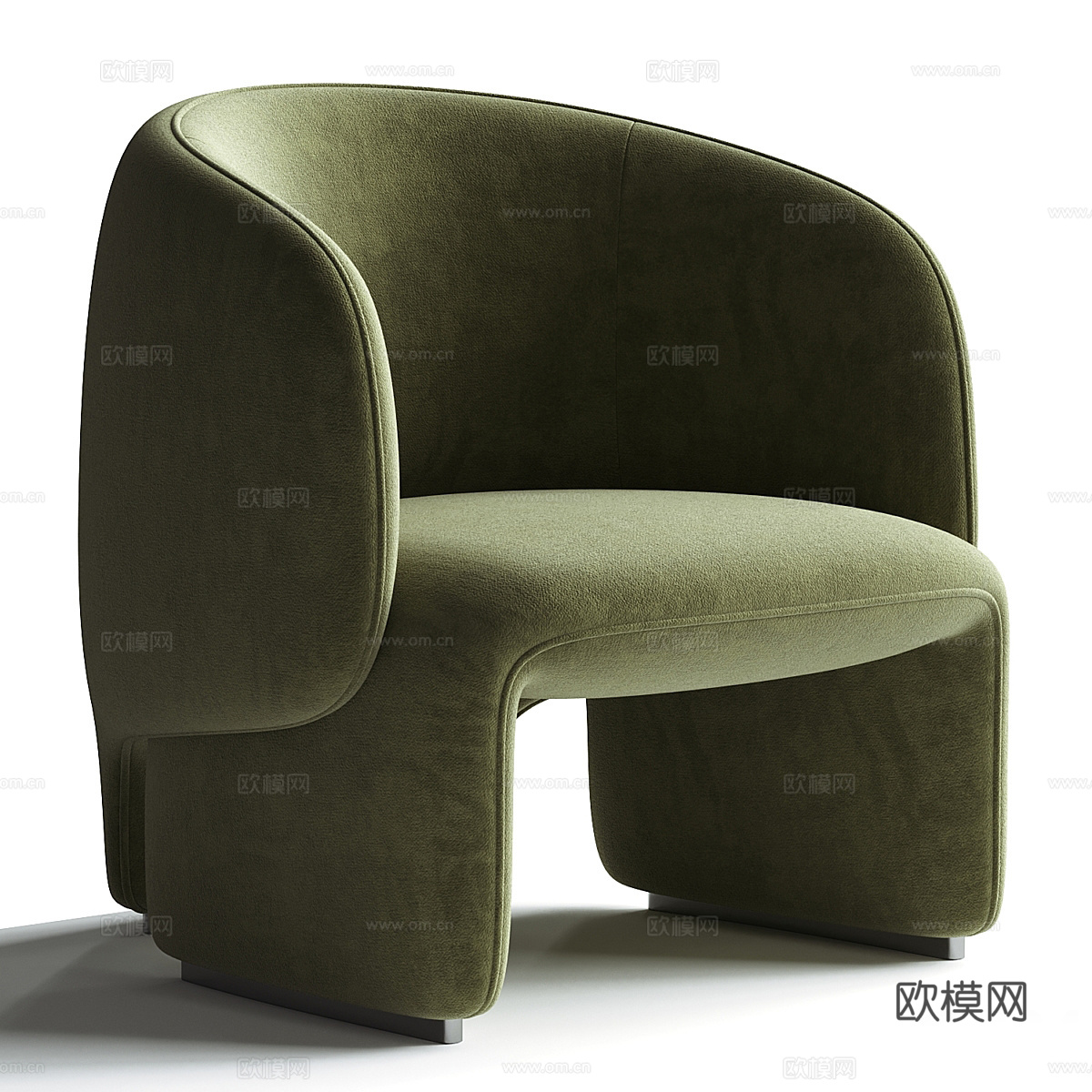 现代意式极简扶手椅3d模型
