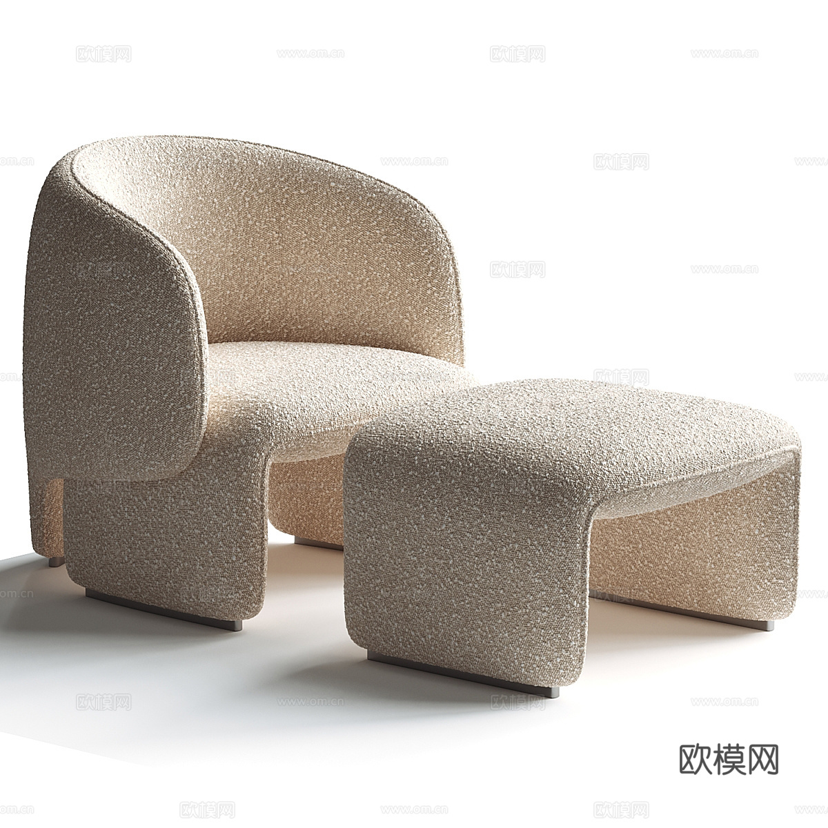 现代意式极简休闲椅3d模型
