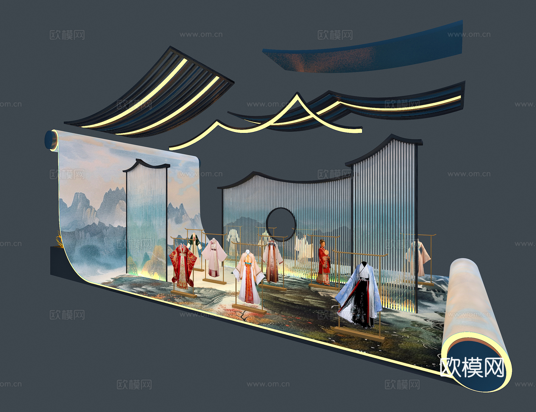 汉服展台3d模型
