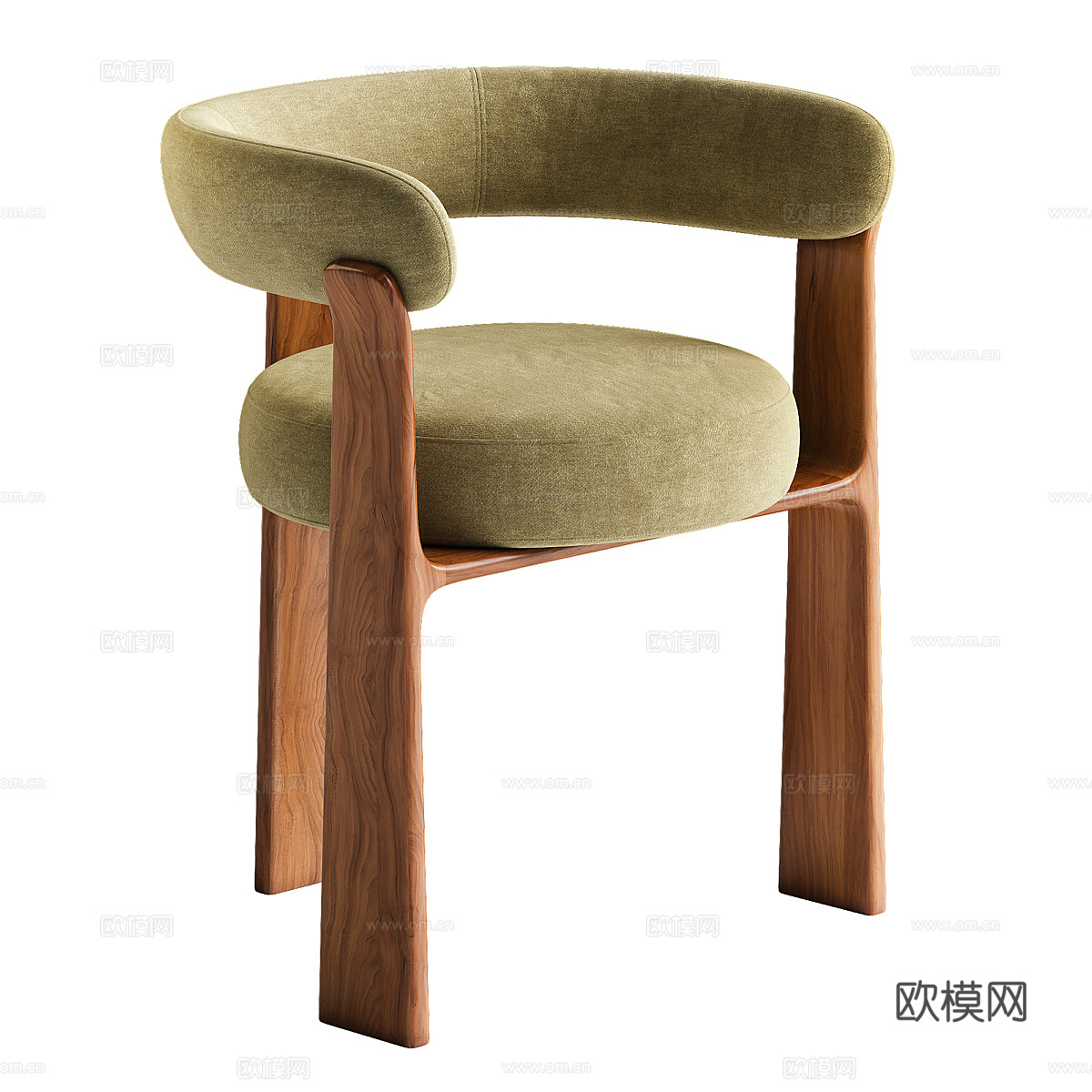 新中式侘寂 Kave Home 扶手椅3d模型