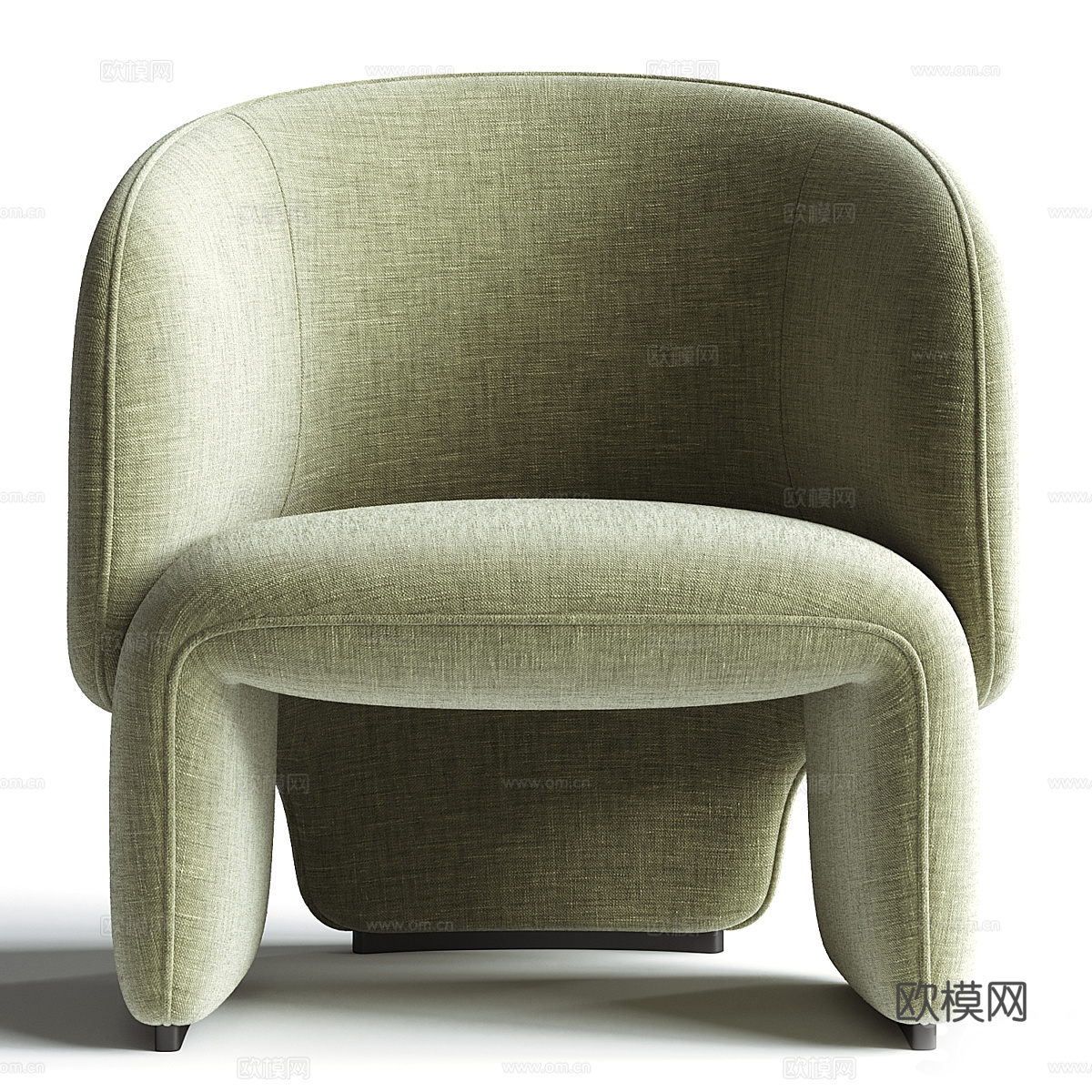 现代意式极简扶手椅3d模型