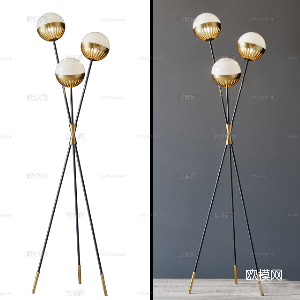 现代轻奢落地灯3d模型