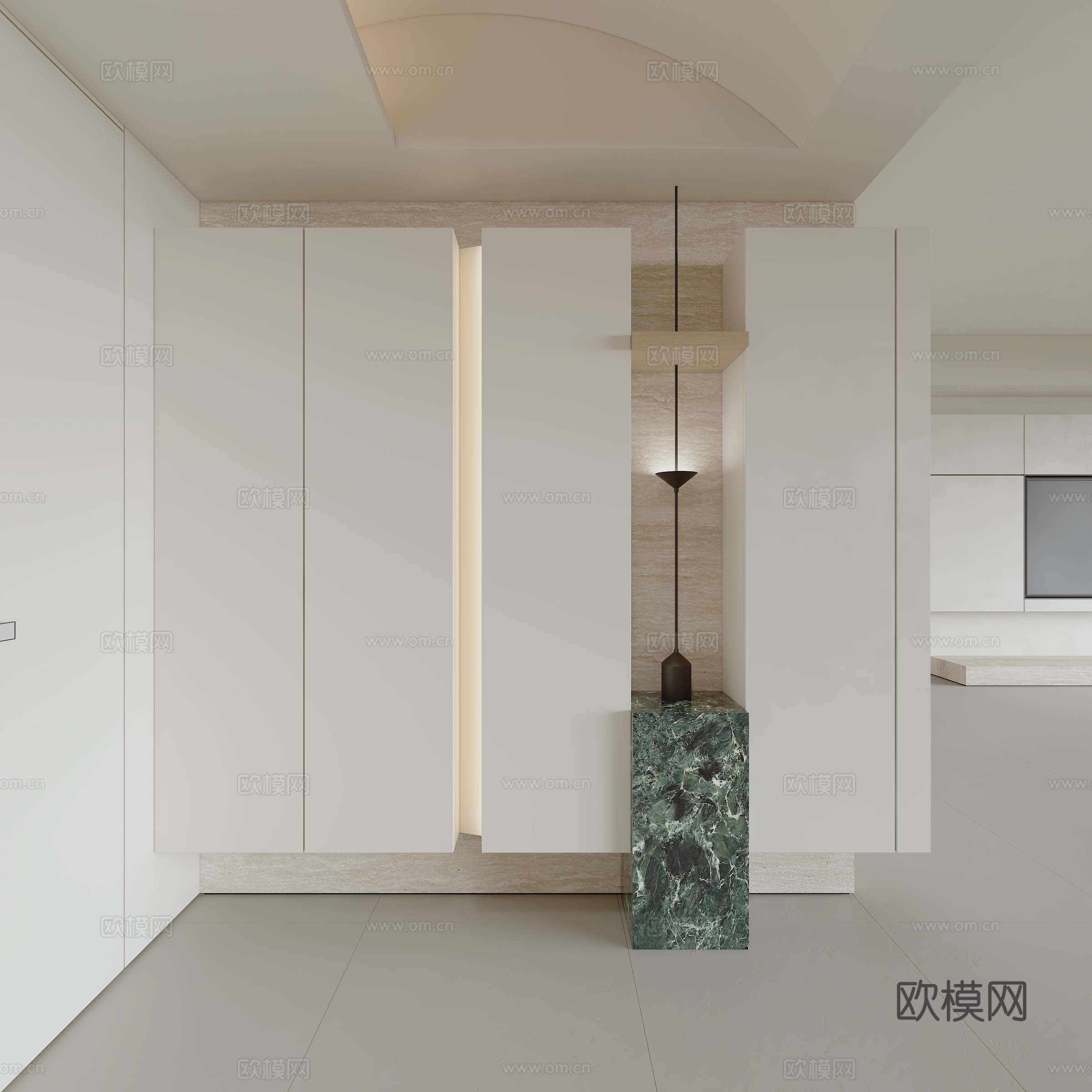 现代极简入门玄关3d模型
