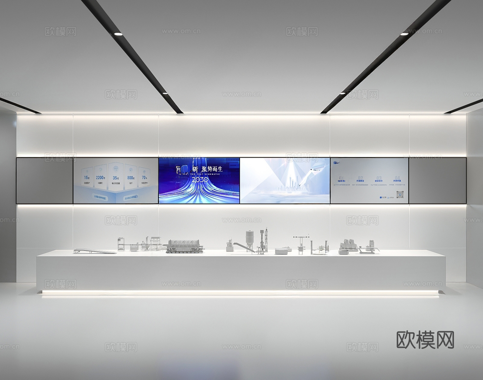 现代科技展厅 科技展厅 科技文化墙 展厅文化墙 城市规划展厅3d模型