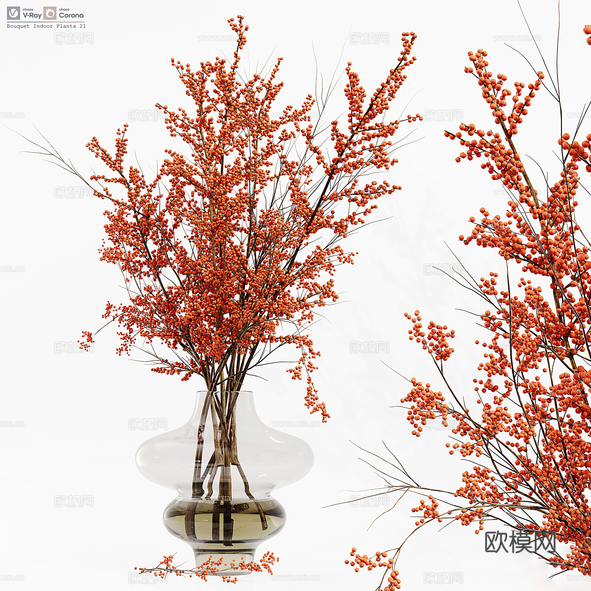 新中式花瓶花艺3d模型