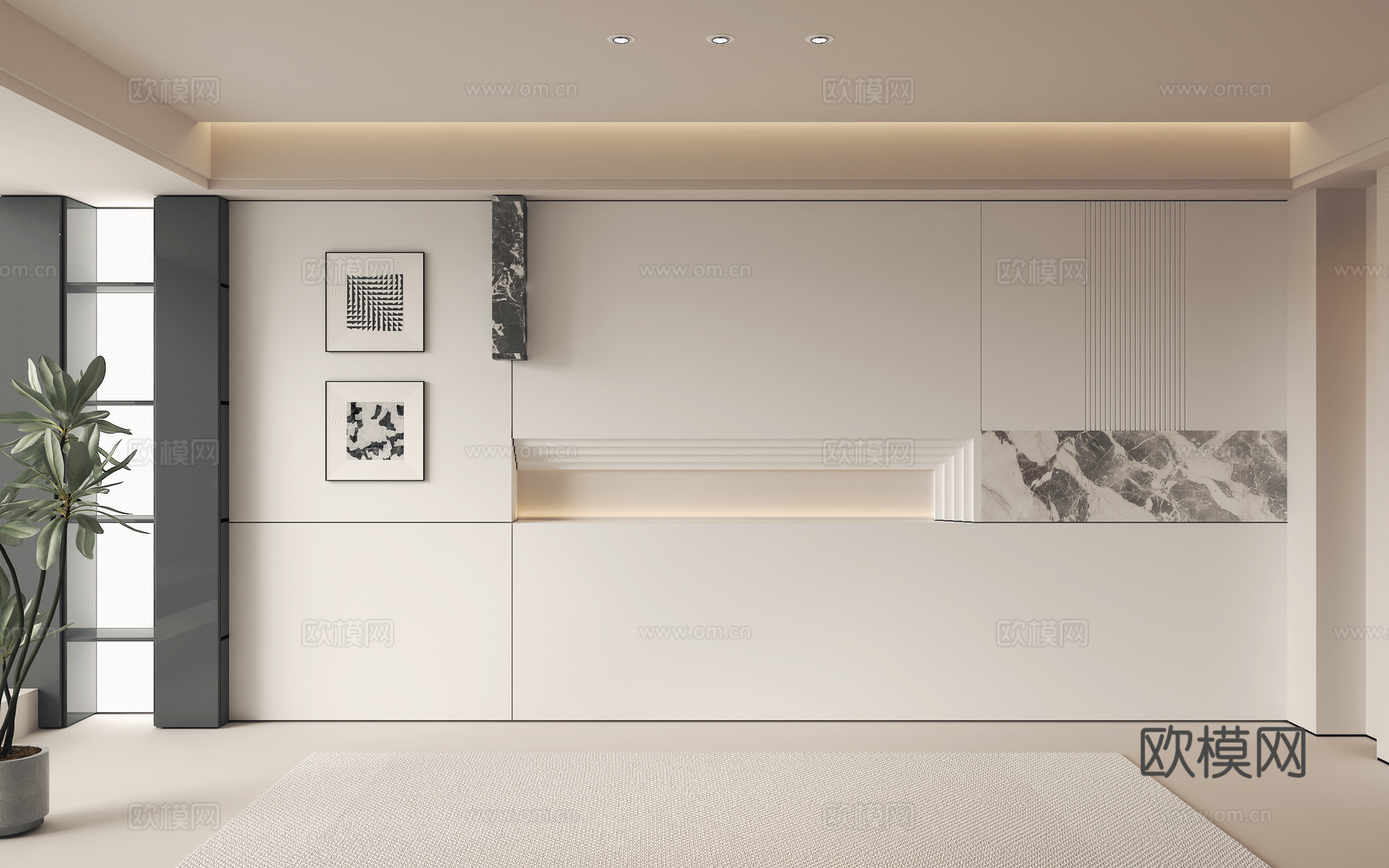 现代背景墙 装饰挂画3d模型