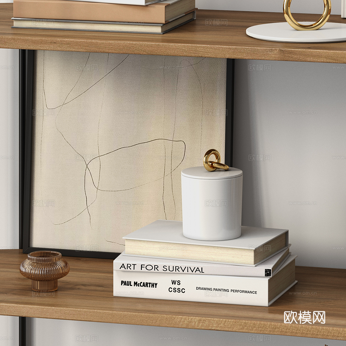 现代装饰架 书架 展示架3d模型