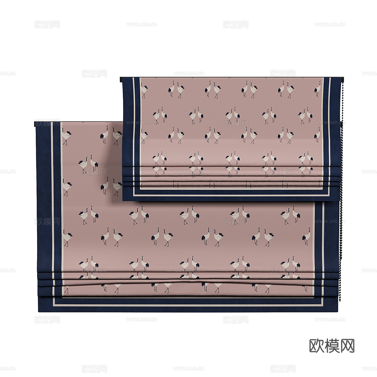 新中式罗马帘3d模型