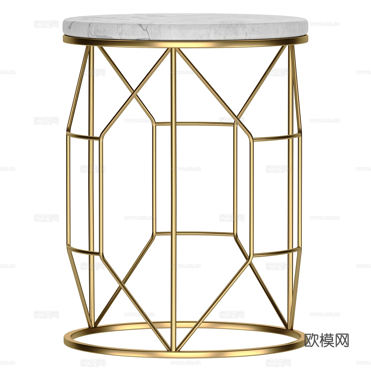 现代轻奢大理石边几3d模型