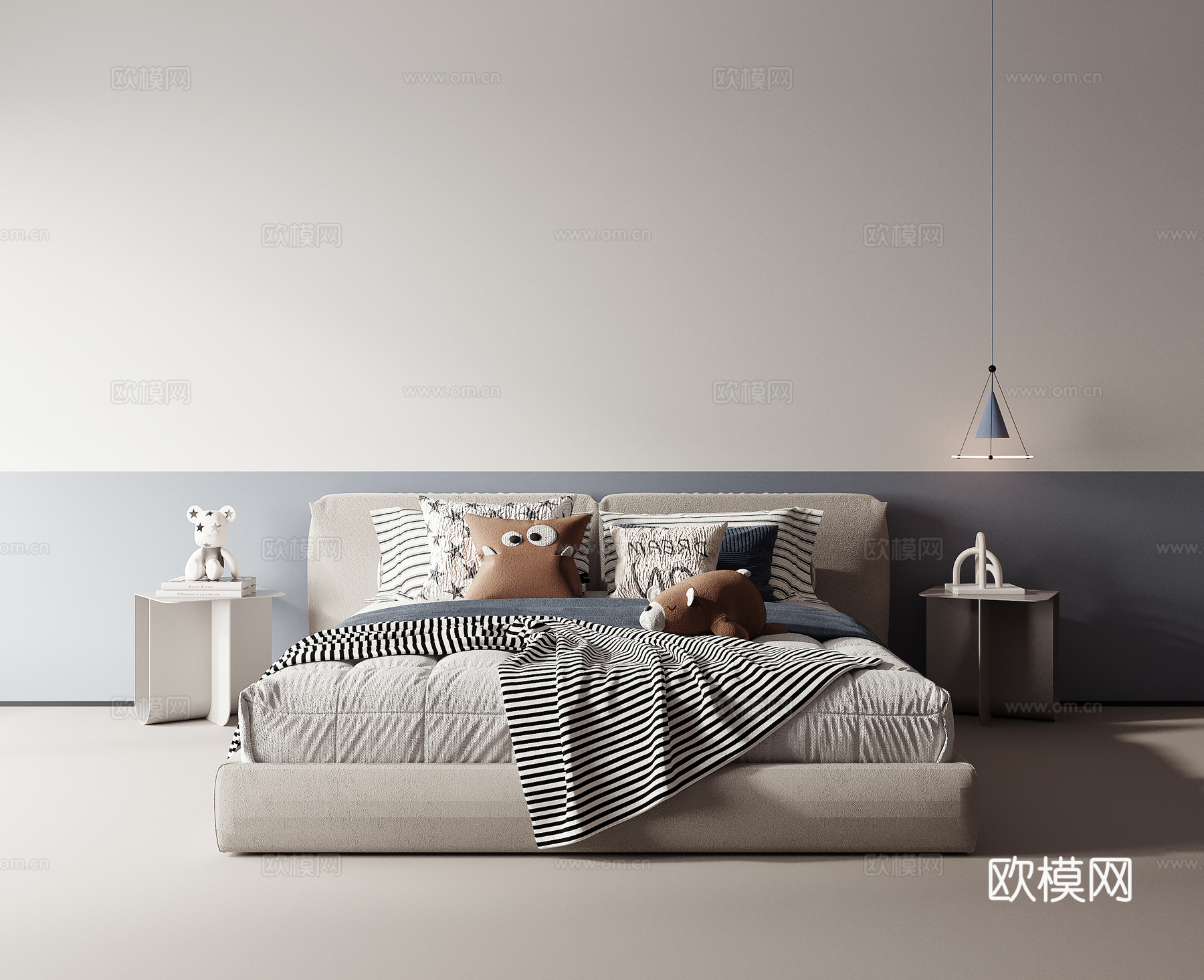 儿童双人床su模型