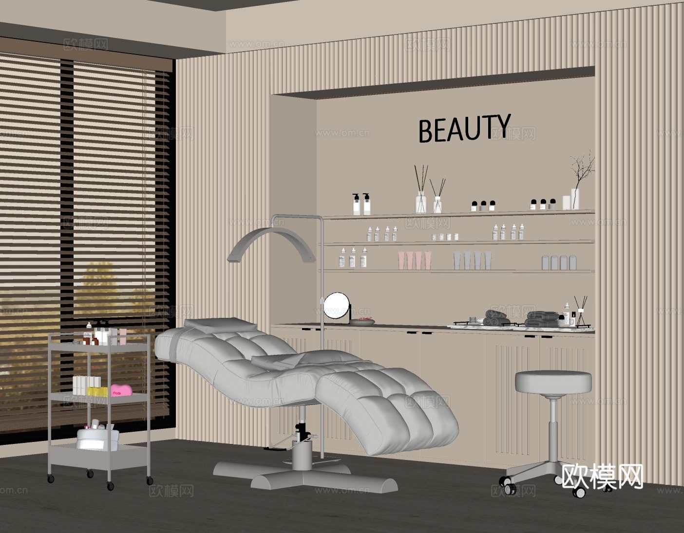 现代美容SPA 按摩床 SPA理疗床 护理床su模型