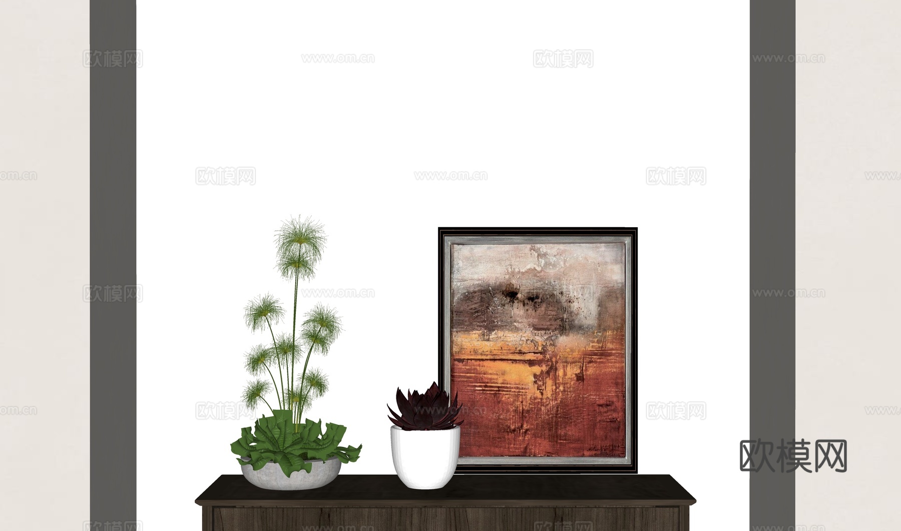 盆栽组合su模型