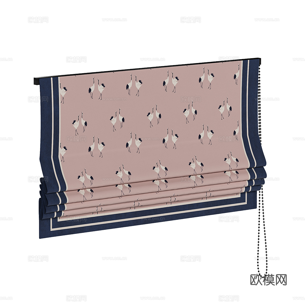 新中式罗马帘3d模型