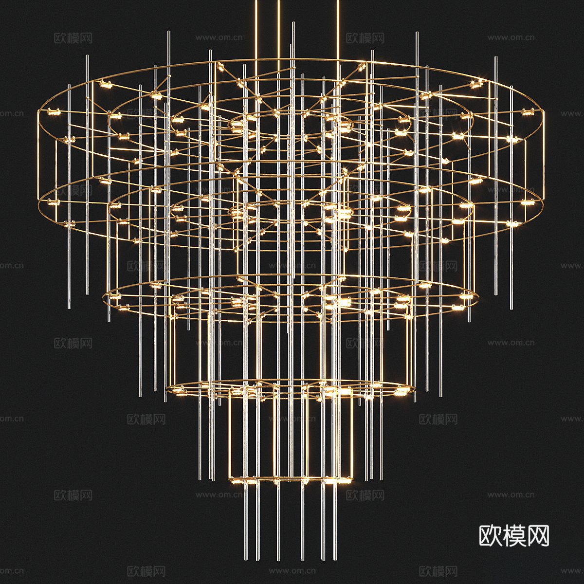 现代轻奢极简 Quasar 装饰吊灯3d模型
