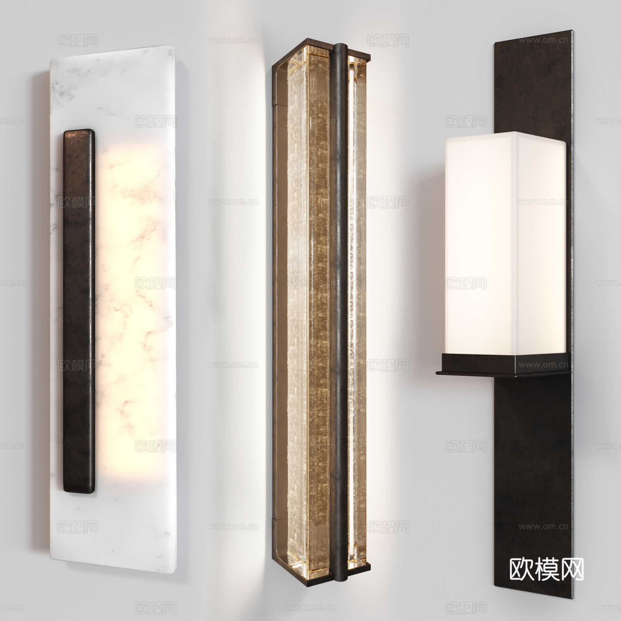 新中式轻奢装饰壁灯3d模型
