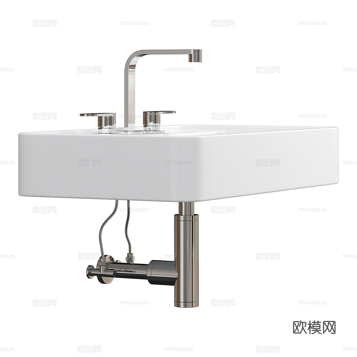 现代陶瓷台盆3d模型