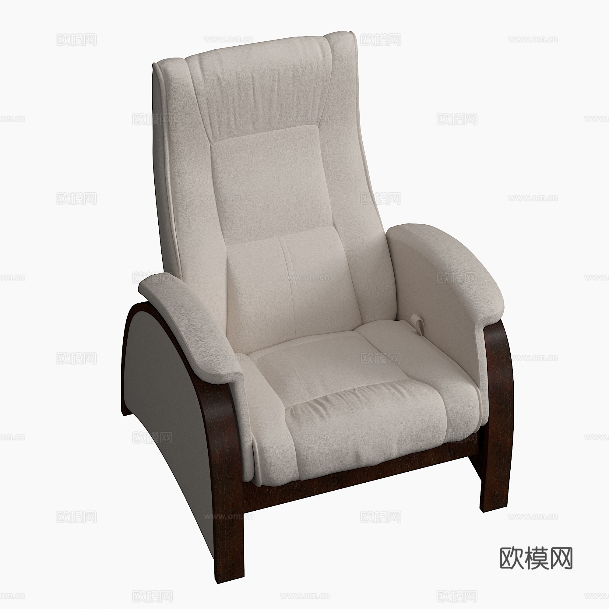 现代意式皮革扶手椅3d模型