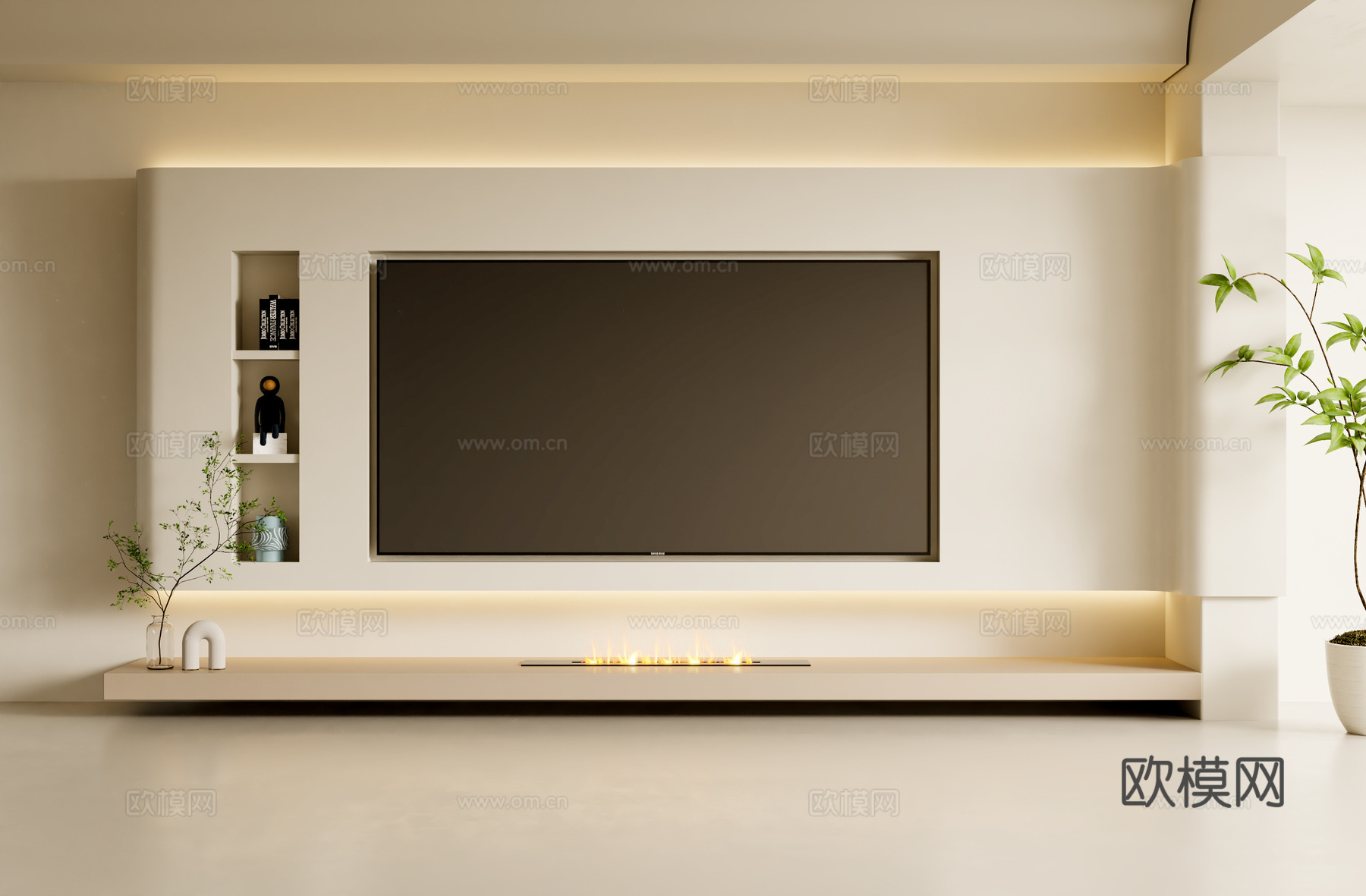 客厅背景墙3d模型