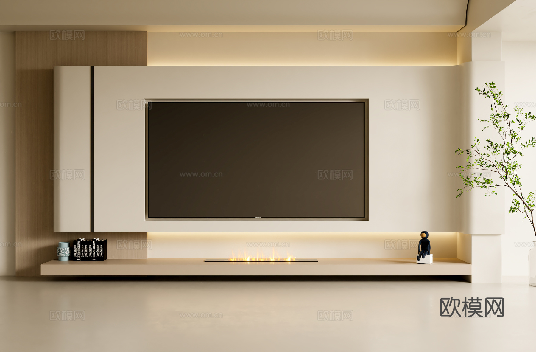 客厅背景墙3d模型