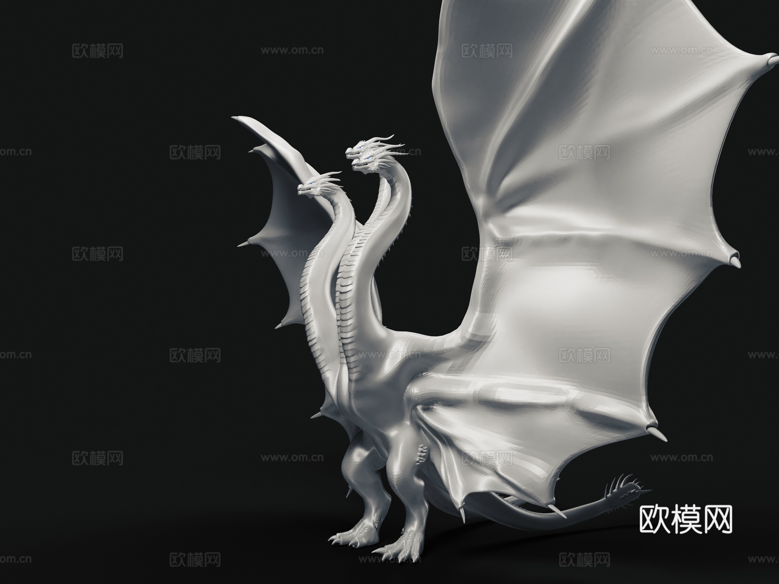 巨龙 恶龙 西方龙 三头龙3d模型
