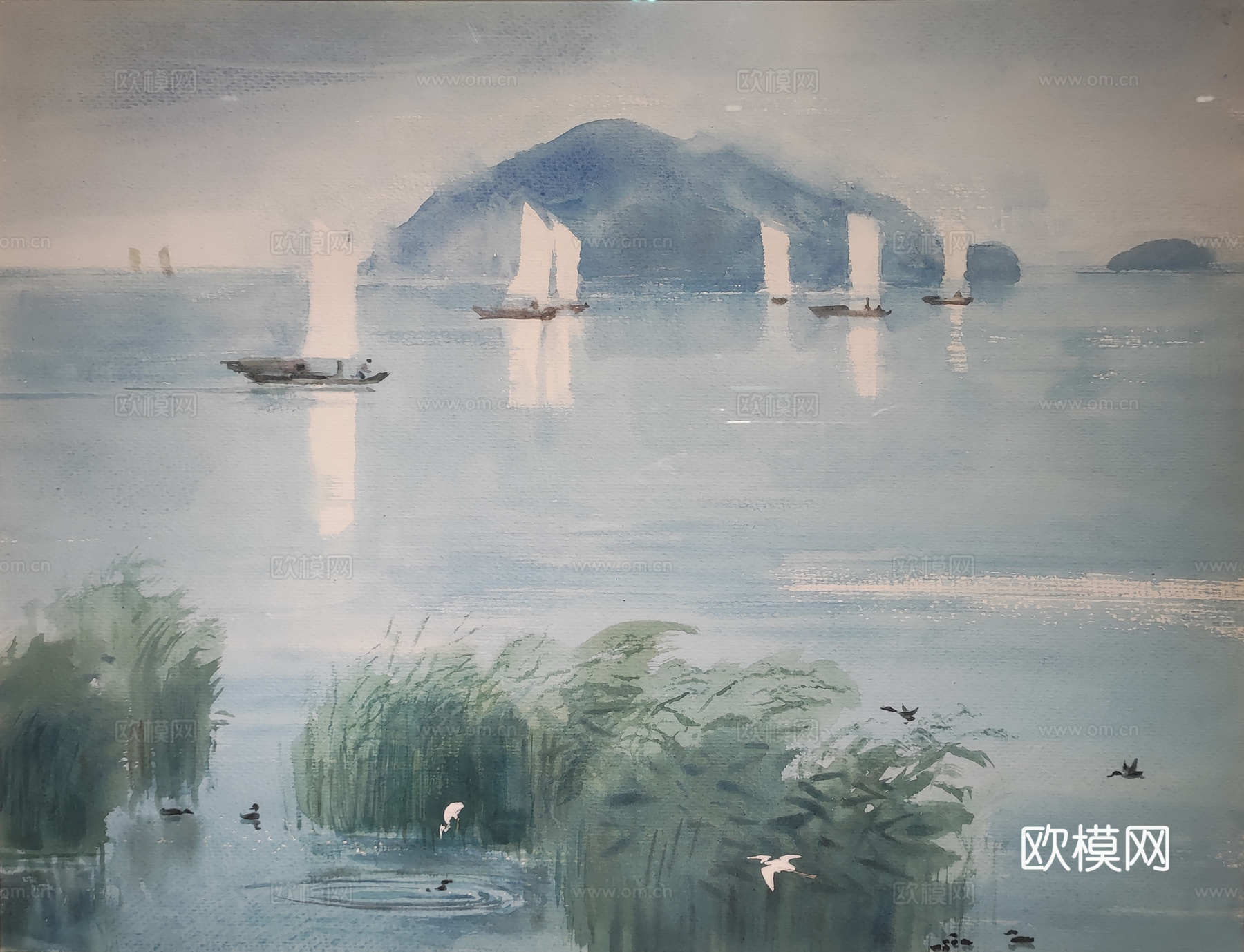 水彩百舸争流下载