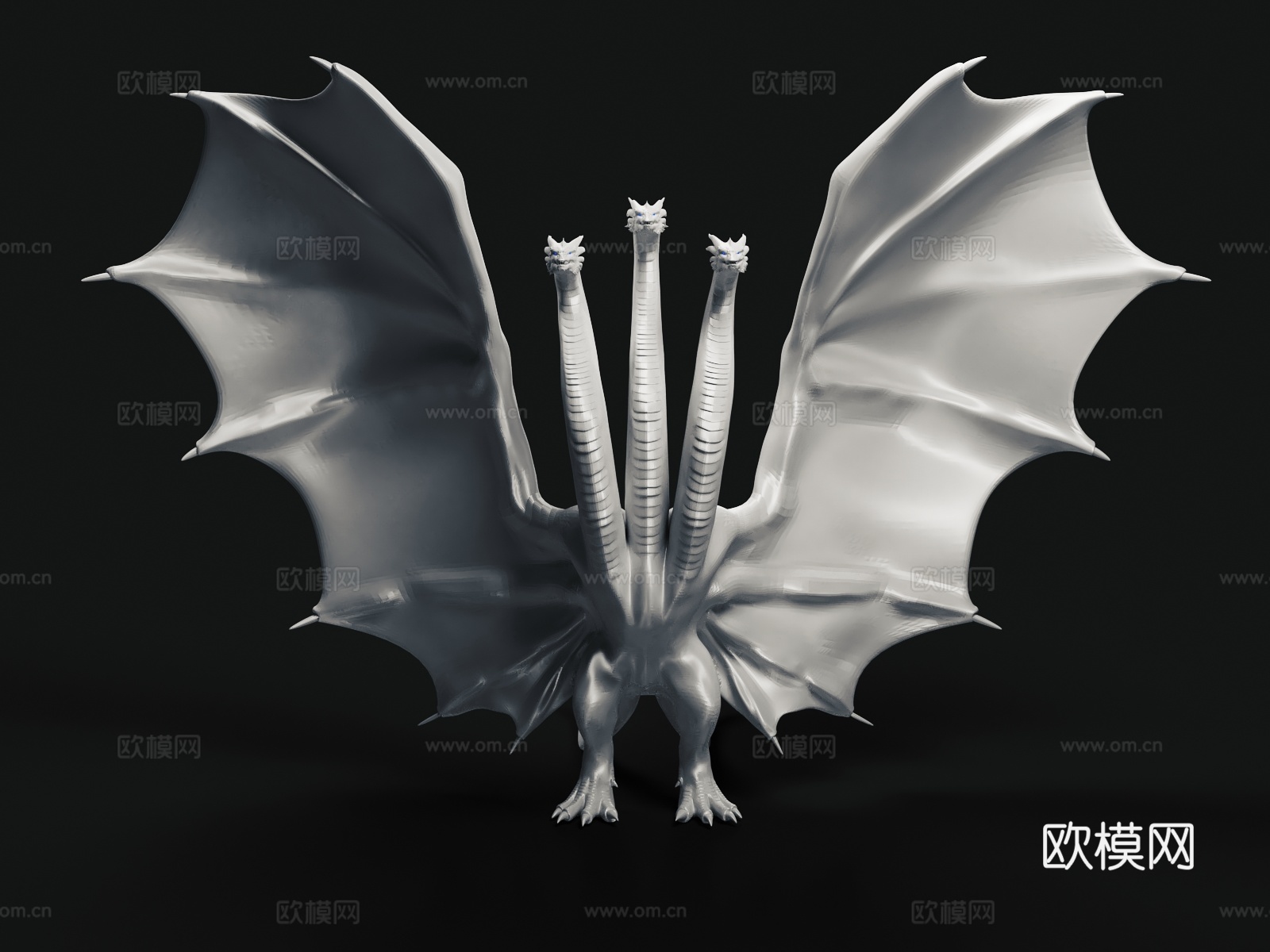 巨龙 恶龙 西方龙 三头龙3d模型